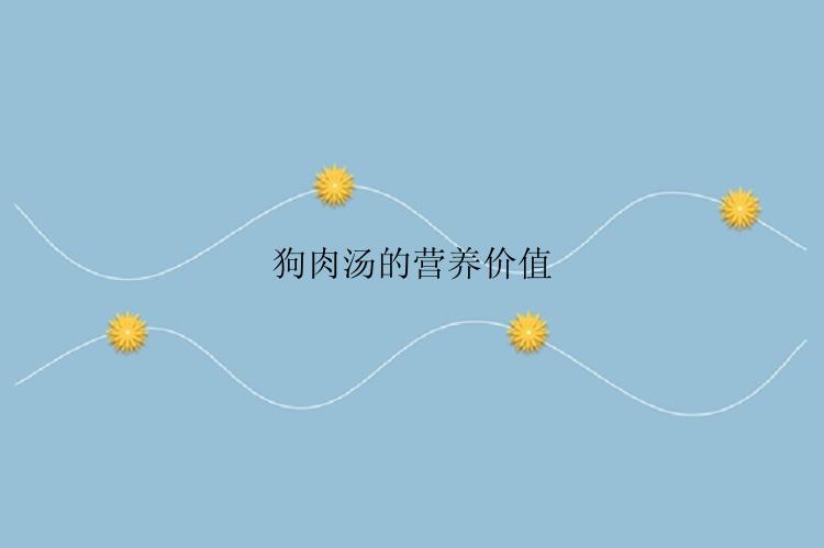 狗肉汤的营养价值