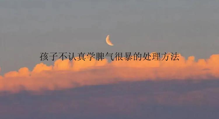 孩子不认真学脾气很暴的处理方法