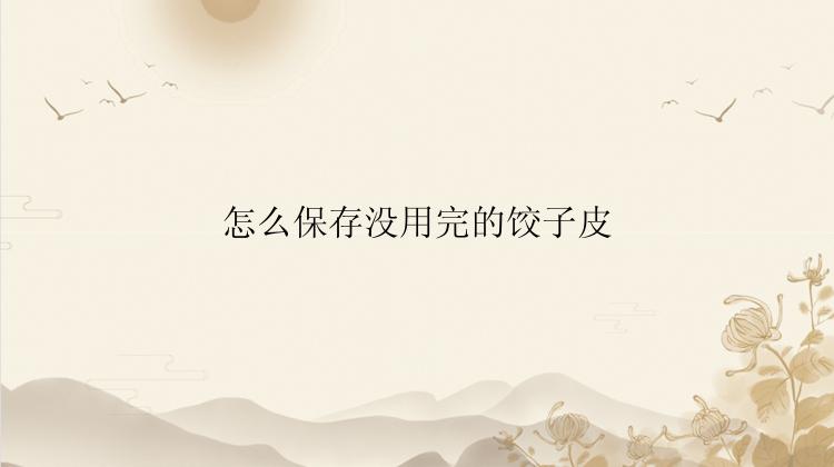 怎么保存没用完的饺子皮