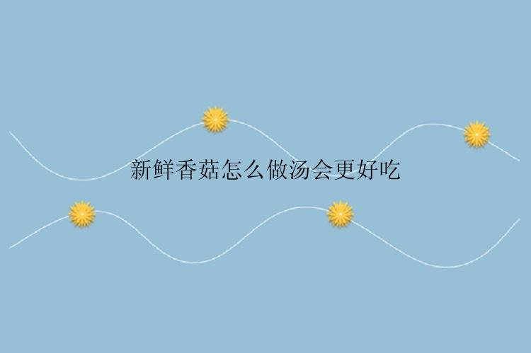 新鲜香菇怎么做汤会更好吃