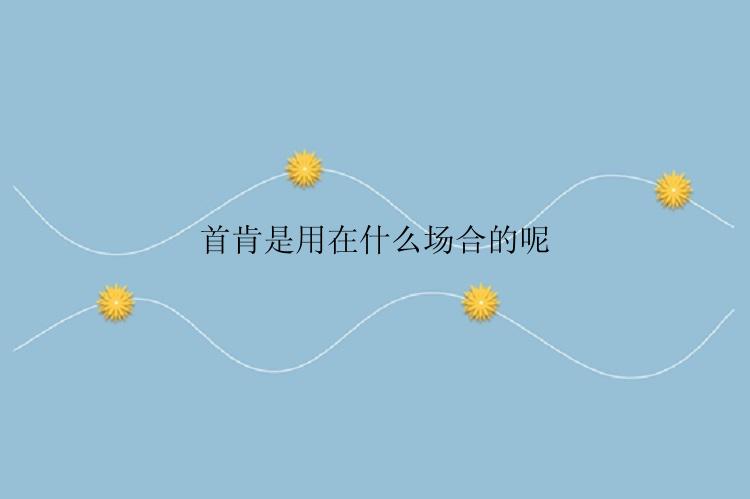 首肯是用在什么场合的呢