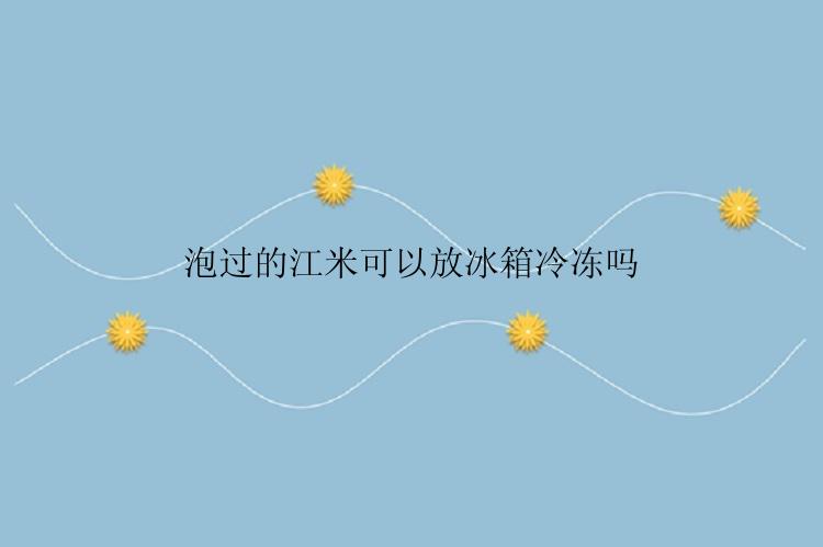 泡过的江米可以放冰箱冷冻吗