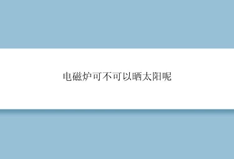 电磁炉可不可以晒太阳呢