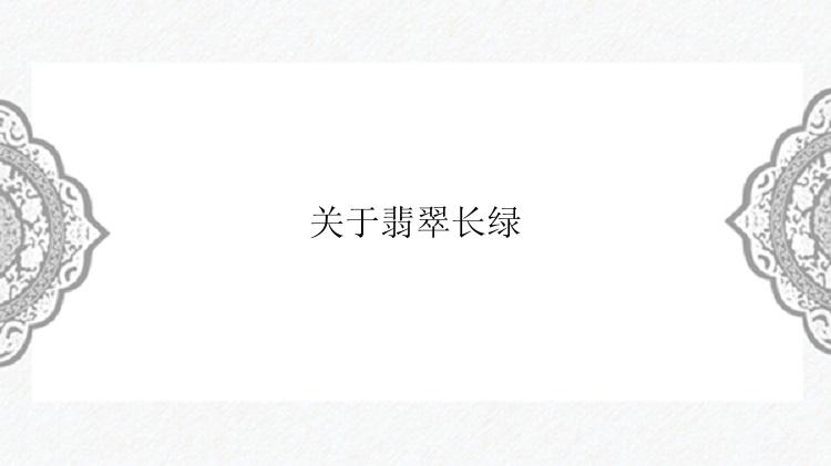 关于翡翠长绿