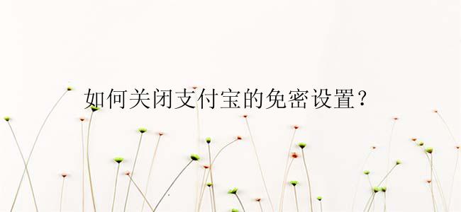 如何关闭支付宝的免密设置？