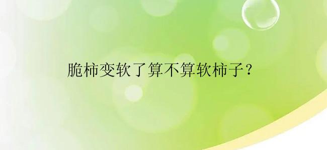 脆柿变软了算不算软柿子？
