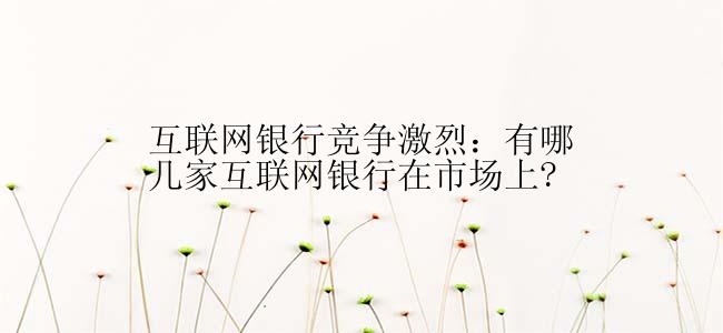 互联网银行竞争激烈：有哪几家互联网银行在市场上?