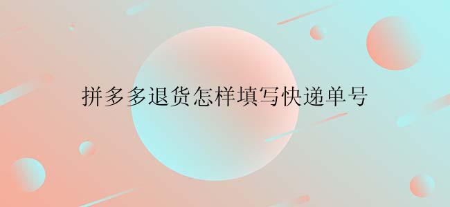 拼多多退货怎样填写快递单号