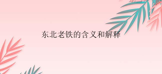 东北老铁的含义和解释