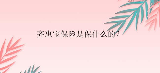 齐惠宝保险是保什么的？