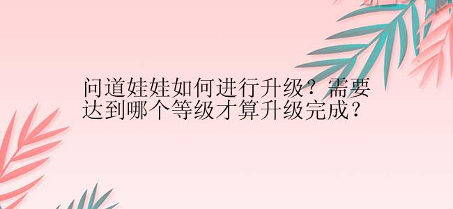 问道娃娃如何进行升级？需要达到哪个等级才算升级完成？
