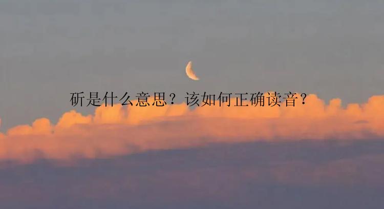 斫是什么意思？该如何正确读音？