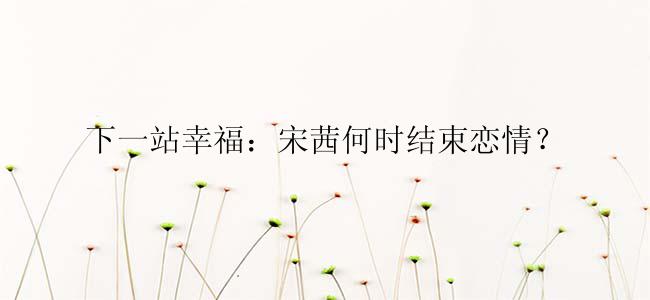 下一站幸福：宋茜何时结束恋情？