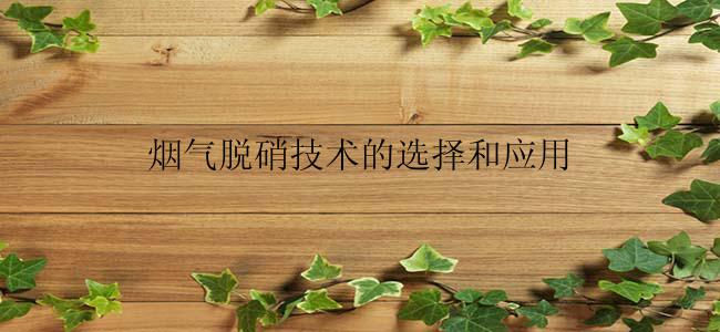 烟气脱硝技术的选择和应用