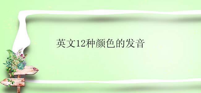 英文12种颜色的发音