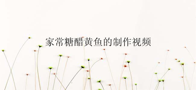 家常糖醋黄鱼的制作视频