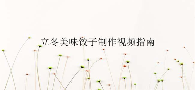 立冬美味饺子制作视频指南