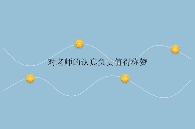 对老师的认真负责值得称赞