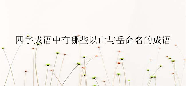 四字成语中有哪些以山与岳命名的成语