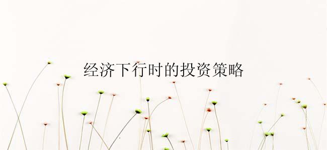 经济下行时的投资策略