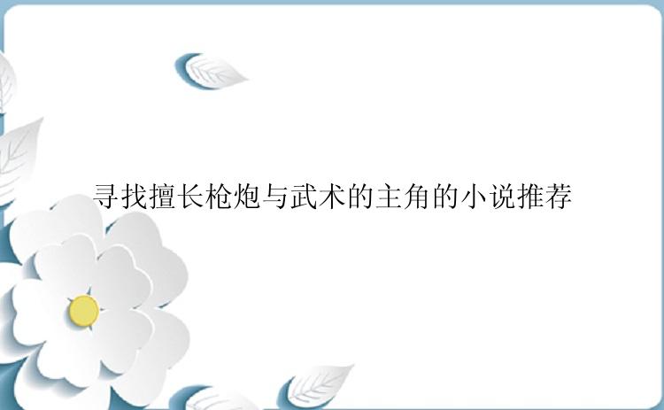 寻找擅长枪炮与武术的主角的小说推荐