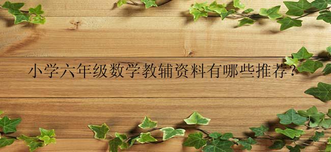 小学六年级数学教辅资料有哪些推荐？