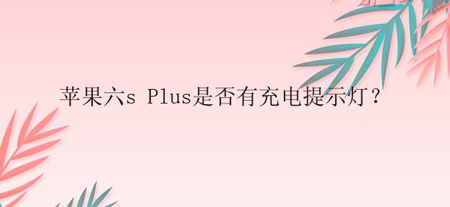 苹果六s Plus是否有充电提示灯？