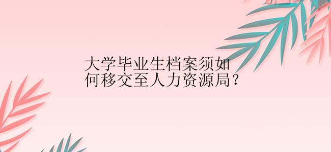 大学毕业生档案须如何移交至人力资源局？