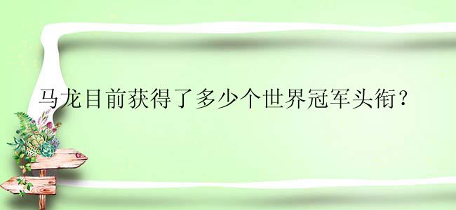 马龙目前获得了多少个世界冠军头衔？