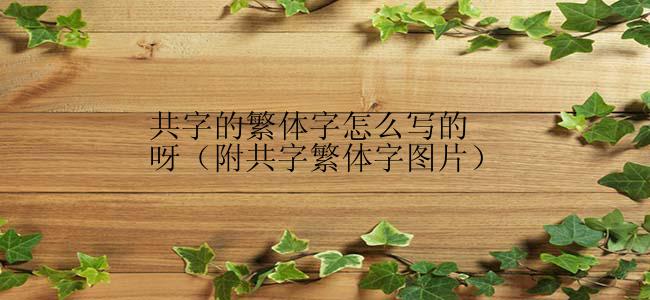 共字的繁体字怎么写的呀（附共字繁体字图片）