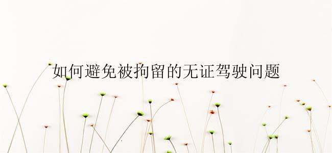 如何避免被拘留的无证驾驶问题