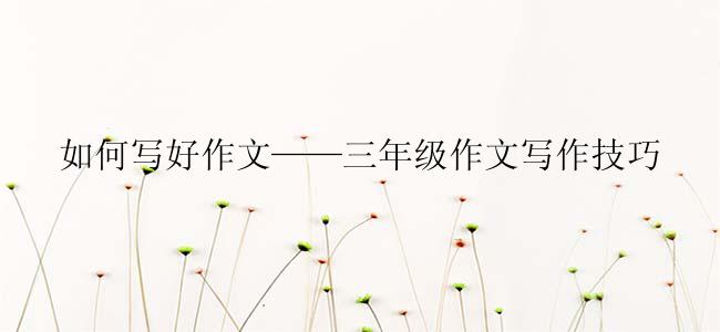 如何写好作文——三年级作文写作技巧