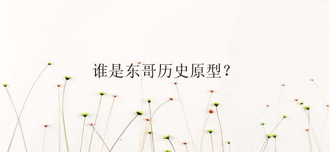 谁是东哥历史原型？