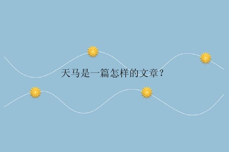 天马是一篇怎样的文章？