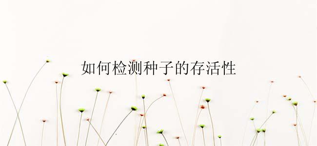 如何检测种子的存活性