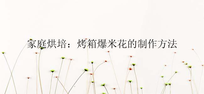 家庭烘培：烤箱爆米花的制作方法