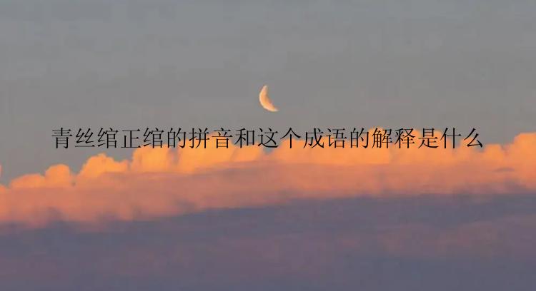 青丝绾正绾的拼音和这个成语的解释是什么