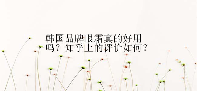 韩国品牌眼霜真的好用吗？知乎上的评价如何？