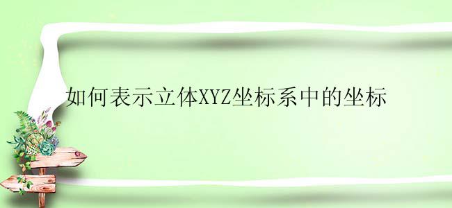 如何表示立体XYZ坐标系中的坐标
