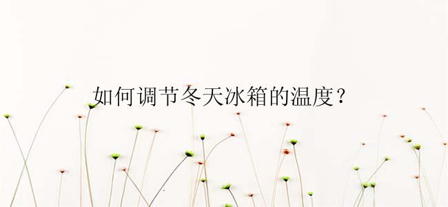 如何调节冬天冰箱的温度？