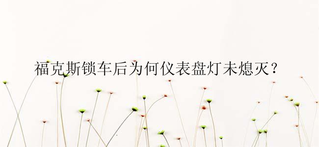 福克斯锁车后为何仪表盘灯未熄灭？