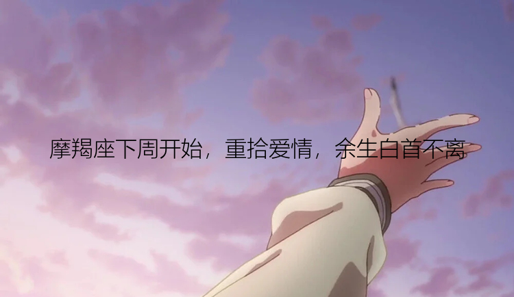 摩羯座下周开始，重拾爱情，余生白首不离