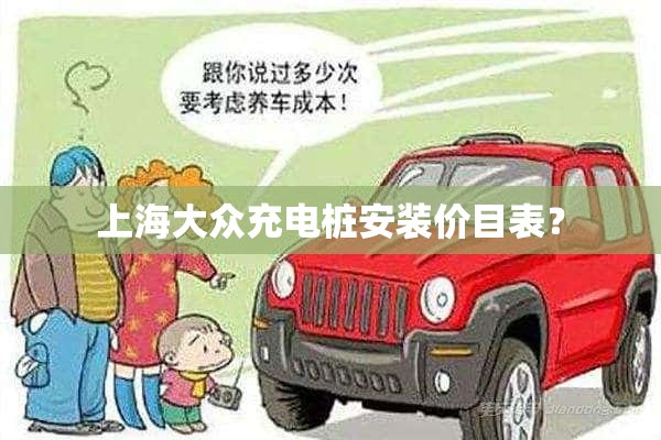上海大众充电桩安装价目表？