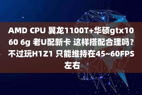 AMD CPU 翼龙1100T+华硕gtx1060 6g 老U配新卡 这样搭配合理吗？不过玩H1Z1 只能维持在45~60FPS 左右