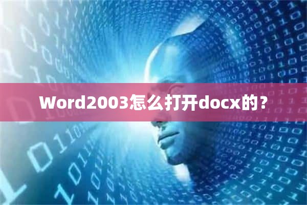 Word2003怎么打开docx的？