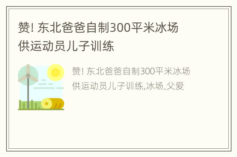 赞！东北爸爸自制300平米冰场 供运动员儿子训练