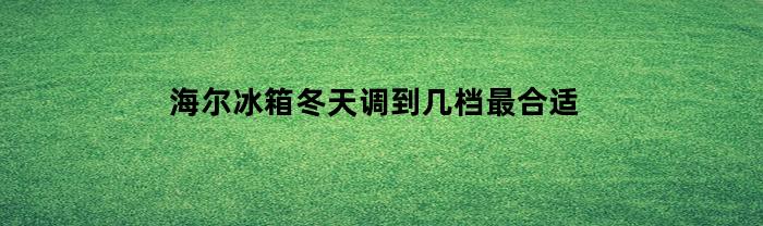 海尔冰箱冬天调到几档最合适