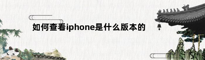 如何查看iphone是什么版本的
