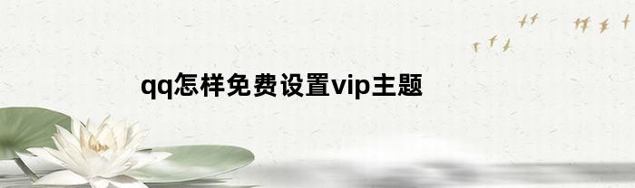 qq怎样免费设置vip主题
