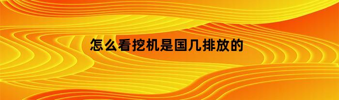 怎么看挖机是国几排放的